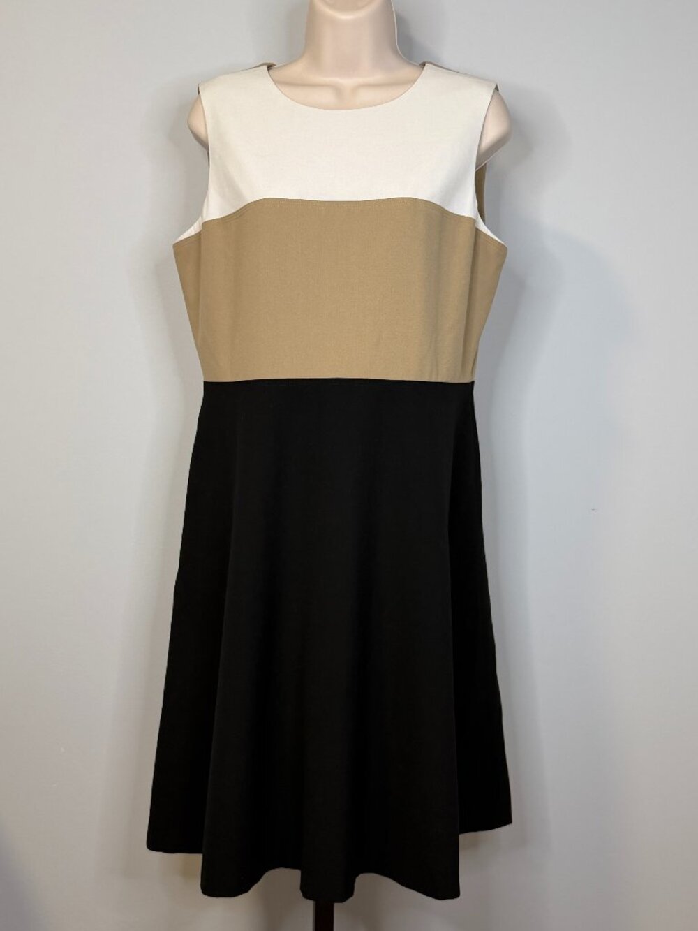 Talbots Black Sleeveless Colorblock Dress - Size 12P